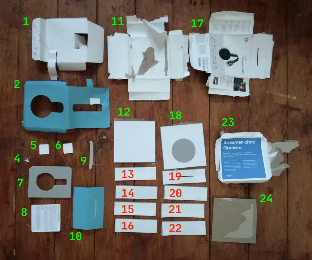 Chromecast box taken apart